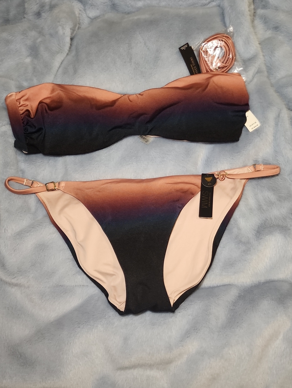 Victoria's Secret Blush to Navy Ombre Bandeau Bikini - Picture 1 of 12